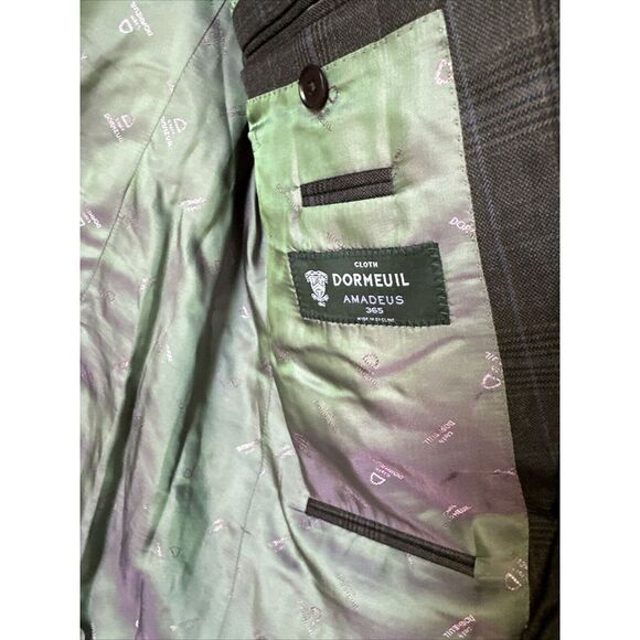 Dormeuil Amadeus Blazer Mens 44R Brown Plaid Wool England Acadamia Business - Picture 4 of 6